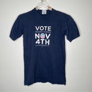 VINTAGE 2008 OBAMA BIDEN VOTE NOV 4 BLUE & RED USA T SHIRT SZ Small
